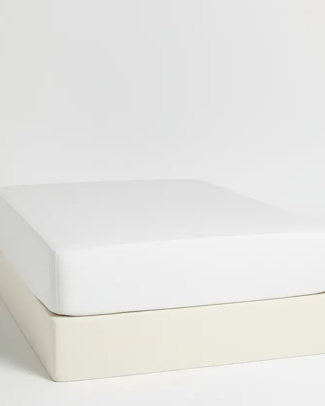 Drap-Housse Percale Uni Coton-Linge de lit haut de gamme-MaisonTextile