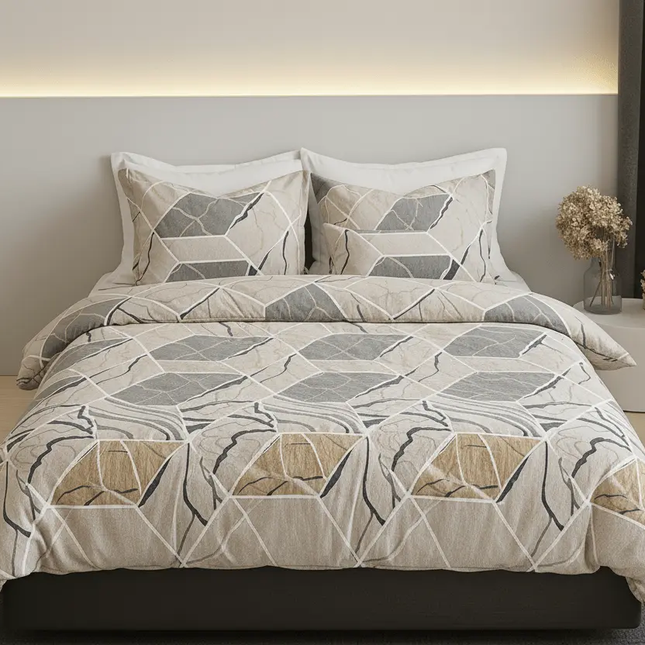 🧾 Housse de couette en polycoton renforcé | Graphique & contemporaine140x200MaisonTextile