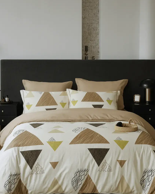 🧾 Housse de couette en polycoton renforcé | Graphique & contemporaine140x200MaisonTextile