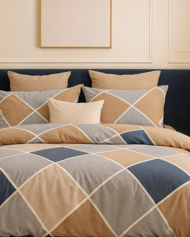 Parure de lit en percale de coton 100 fils - Douce & respirante