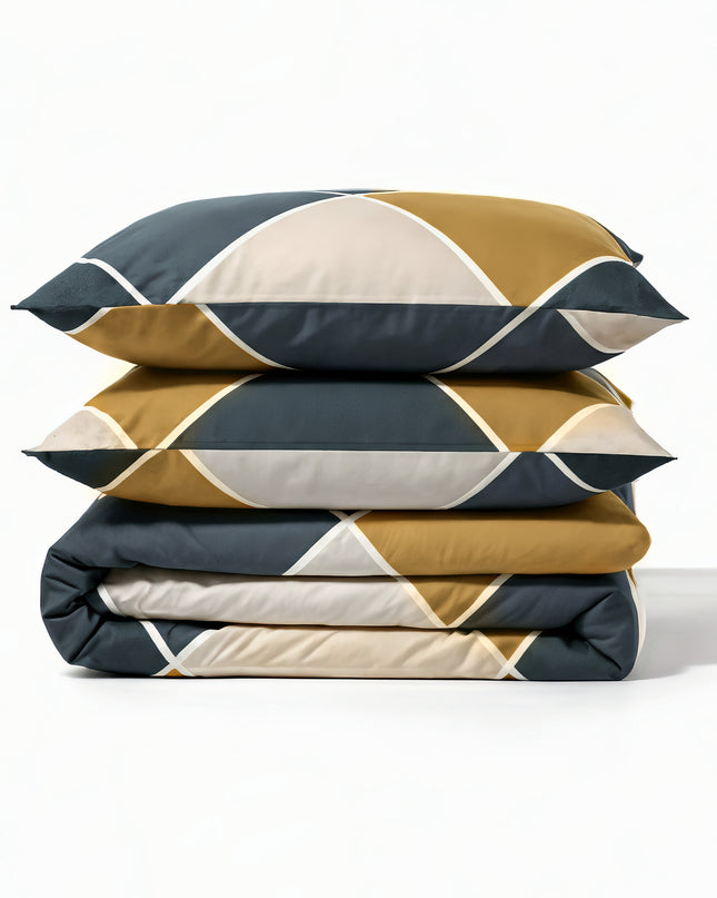 Parure de lit en percale de coton 100 fils - Douce & respirante