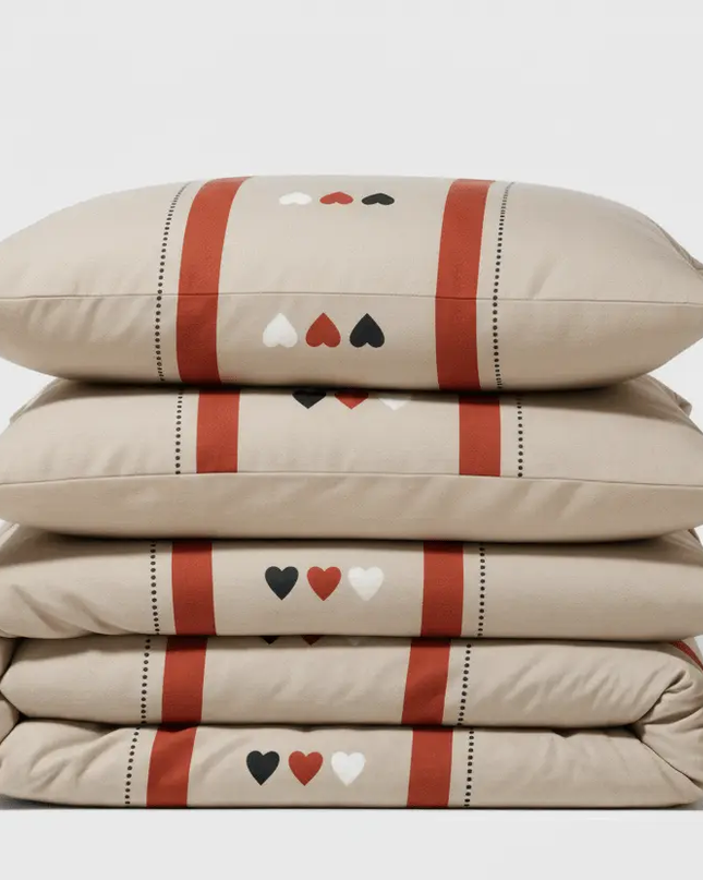 Parure de lit Caramel Love – Polycoton renforcé | Douce & romantique140x200MaisonTextile